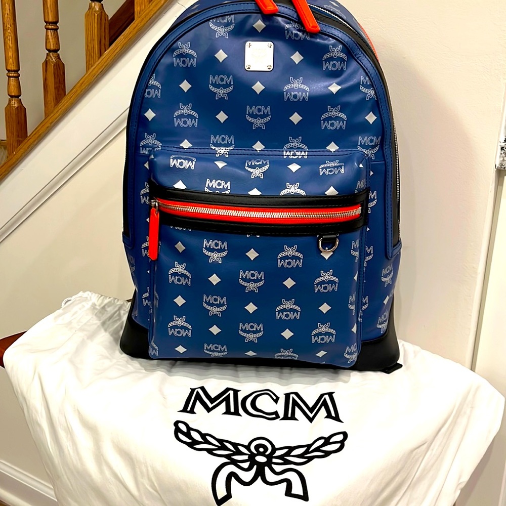 MCM Blue and silver backpack (Authentic)